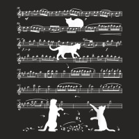 Musician Cat Lover Funny Cute Kitty Playing Music Note Clef T Shirt Ladies Fitted T-shirt | Artistshot