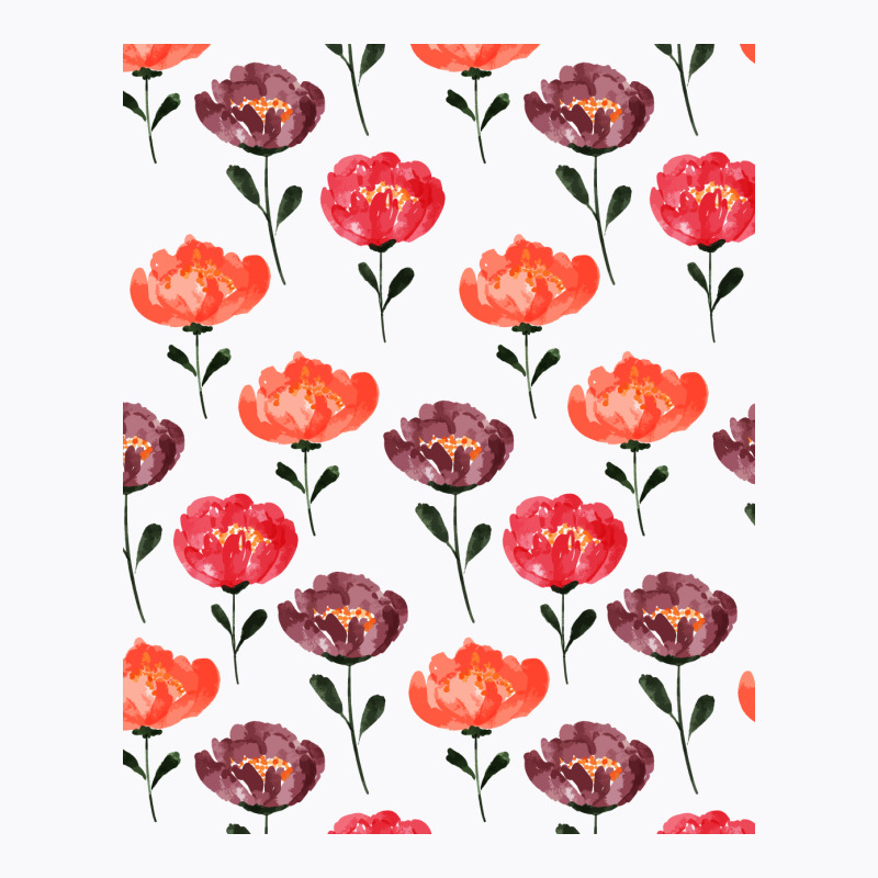 Cute Peony Watercolor Pattern T-shirt | Artistshot