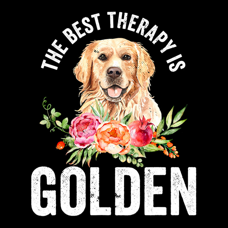 Golden Retriever Goldie Dog The Best Therapy Is Goldengolden Retriever Cropped Sweater by circularflap | Artistshot