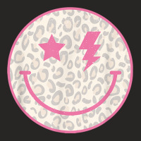 Trendy Leopard Smiley Face Lightning Bolt T Shirt Ladies Fitted T-shirt | Artistshot