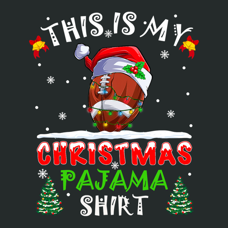 Football This Is My Christmas Pajama Football Xmas Lights Costume 408 Women's Triblend Scoop T-shirt by circularflap | Artistshot