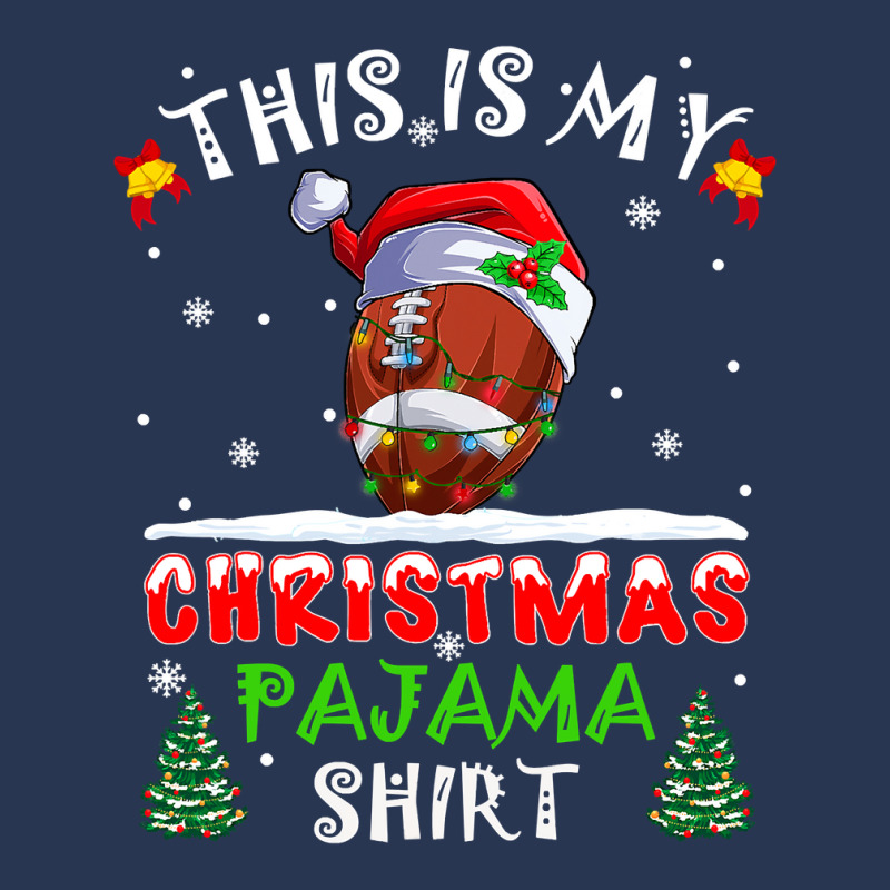 Football This Is My Christmas Pajama Football Xmas Lights Costume 408 Ladies Denim Jacket by circularflap | Artistshot