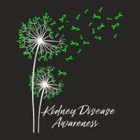 Dandelion Green Ribbon Kidney Disease Awareness Month Family T Shirt Ladies Fitted T-shirt | Artistshot