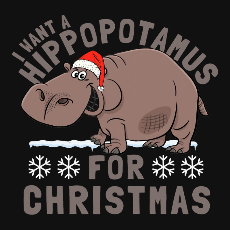 Hippopotamus Funny I Want A Hippopotamus For Christmas Hippo Xmas 369 Landscape Canvas Print | Artistshot