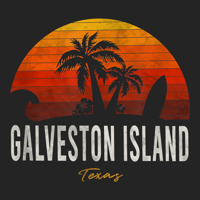 Galveston Island Tx Texas Beach Palms Vacation Surf Sundown T Shirt 3/4 Sleeve Shirt by kalellwhistlehunt | Artistshot