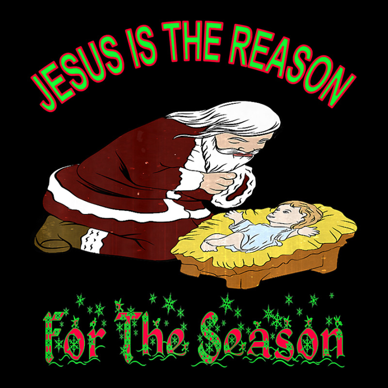 Kneeling Santa With Baby Jesus Is The Reason  Gift Cropped Hoodie by Hoangduong | Artistshot