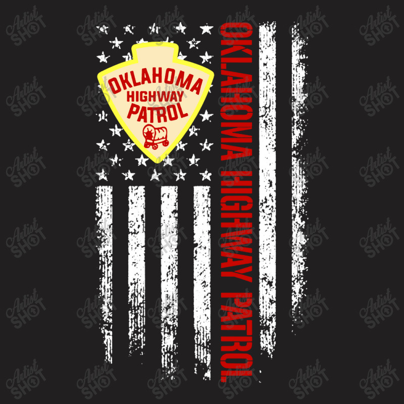 Oklahoma Highway Patrol American Flag T-shirt | Artistshot