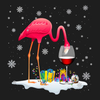 Flamingo Tropical Funny Pink Flamingo Drink Wine On Christmas Xmas 497 Classic T-shirt | Artistshot