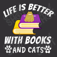 Life Is Better With Books And Cats Vintage Hoodie | Artistshot