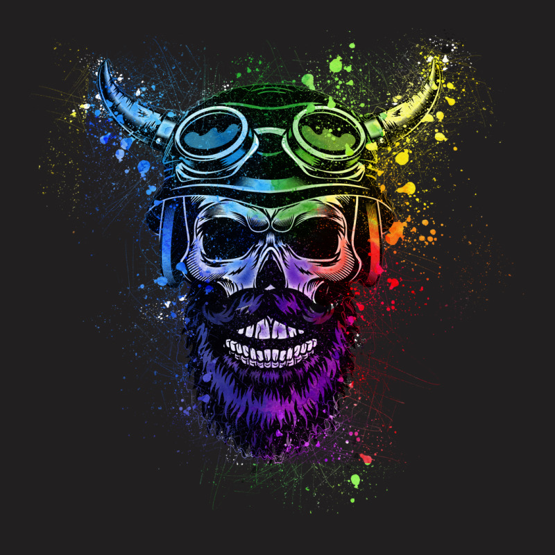 Skull With Viking Helmet T-shirt | Artistshot