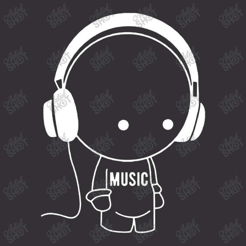 Music Character With Headphones Vintage Hoodie And Short Set by netintern | Artistshot