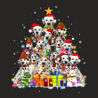 Dalmatian Dog Christmas Pajama Dalmatian Tree Xmas Dog Dad Mom 219 Dog Ladies Fitted T-shirt | Artistshot