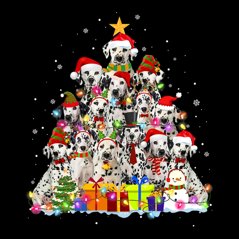 Dalmatian Dog Christmas Pajama Dalmatian Tree Xmas Dog Dad Mom 219 Dog Cropped Hoodie by hopelessoon | Artistshot