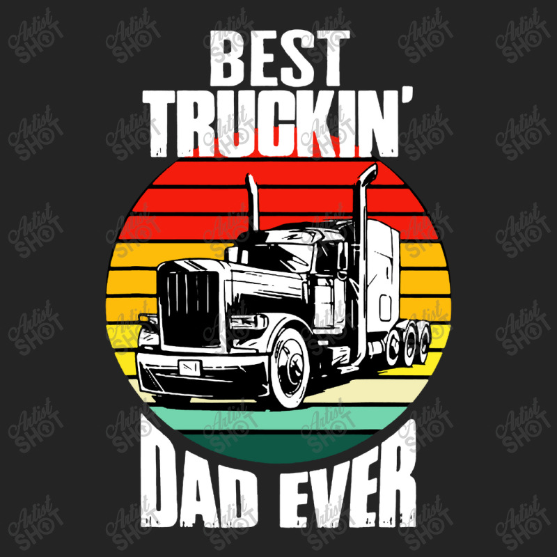 Best Truckin' Dad Ever Retro Trucker Dad Funny 3/4 Sleeve Shirt by chagoi | Artistshot