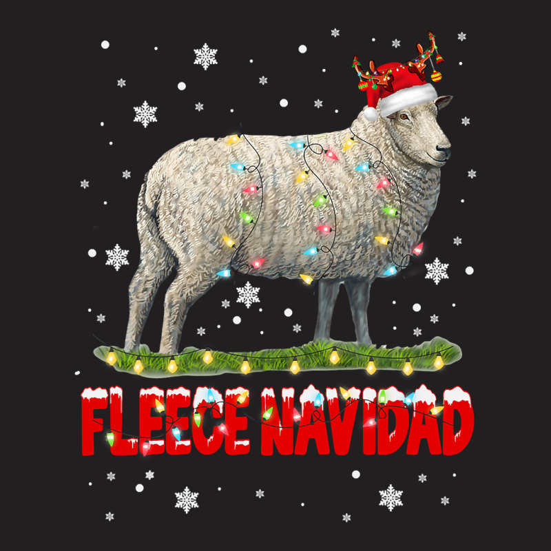 Sheep Fleece Navidad Funny Xmas Lights Santa Reindeer Sheep Farmer 287 T-shirt | Artistshot