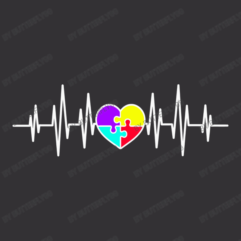 Colorful Puzzle Heartbeat  T Shirt Vintage Hoodie And Short Set | Artistshot