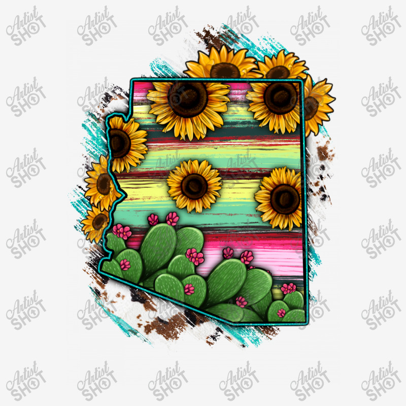 Arizona Map Sunflower Cactus Serape Baby Bibs | Artistshot