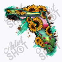 Florida Map Sunflower Cactus Serape T-shirt | Artistshot