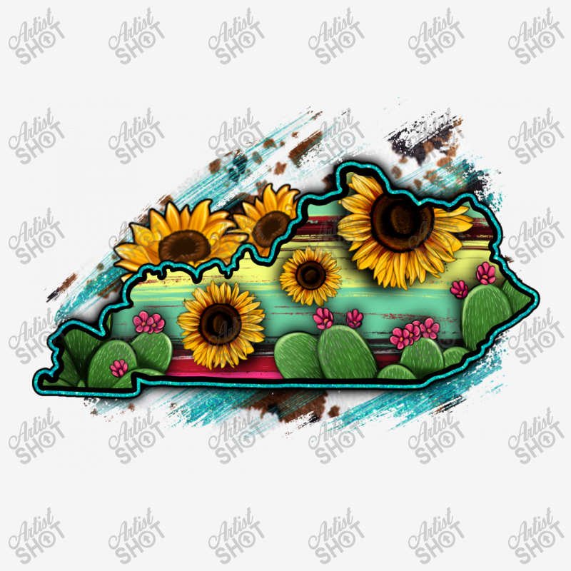 Kentucky Map Sunflower Cactus Serape Motorcycle License Plate | Artistshot