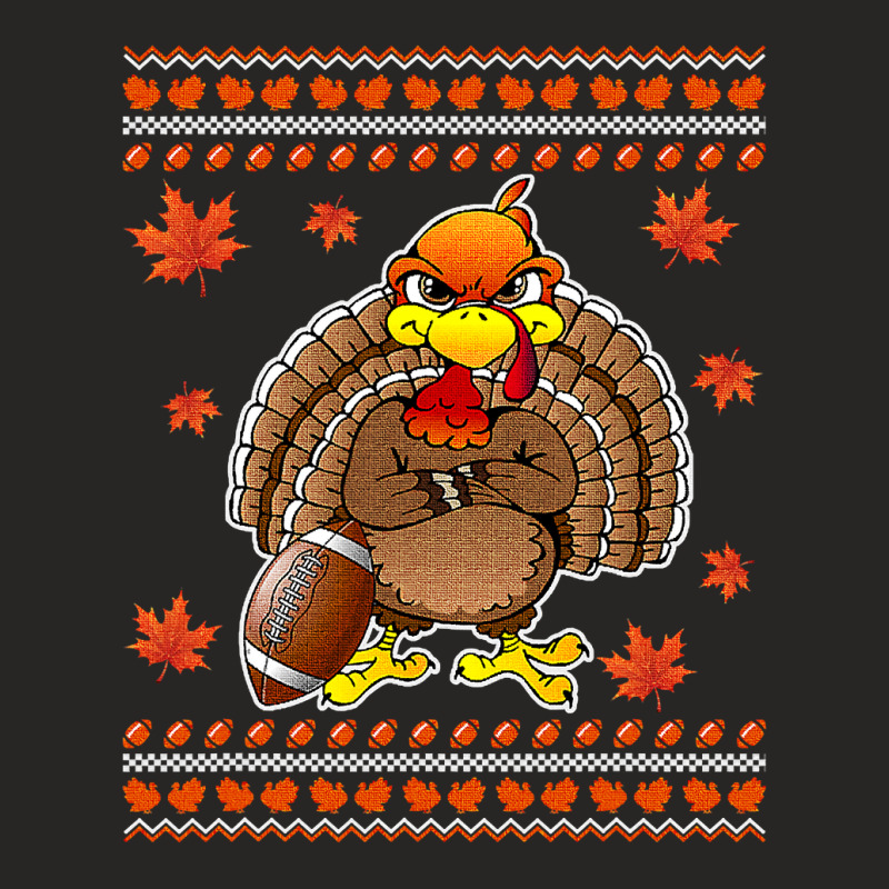 Football Turkey Football Thankful Thanksgiving Christmas Funny 404 Ladies Fitted T-Shirt by hopelessoon | Artistshot