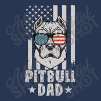 Mens Pitbull Dad American Usa Flag | Pitbull Dog Lovers Ladies Denim Jacket | Artistshot