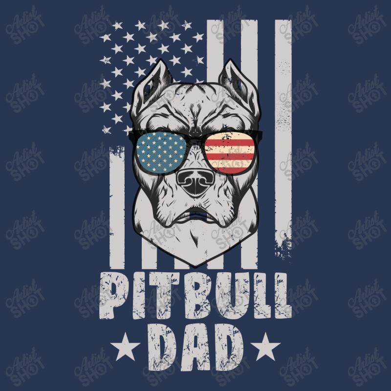 Mens Pitbull Dad American Usa Flag | Pitbull Dog Lovers Ladies Denim Jacket by John Phillips | Artistshot