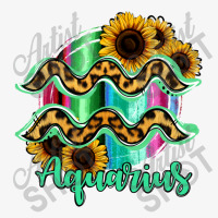 Aquarius Zodiac Sign Sunflower Leopard Serape Ladies Fitted T-shirt | Artistshot