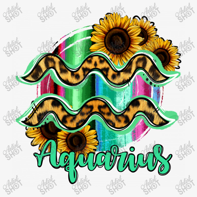 Aquarius Zodiac Sign Sunflower Leopard Serape Ladies Fitted T-Shirt by RanaPortraitStore | Artistshot