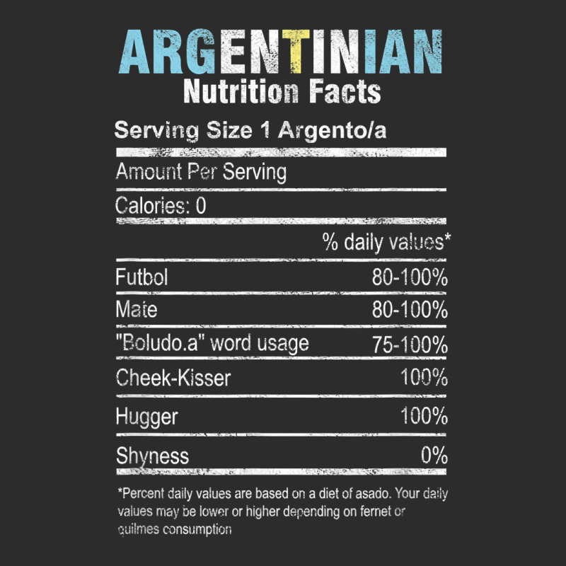 Funny Argentinian Nutrition Facts Argentina Argentine People T Shirt Exclusive T-shirt | Artistshot