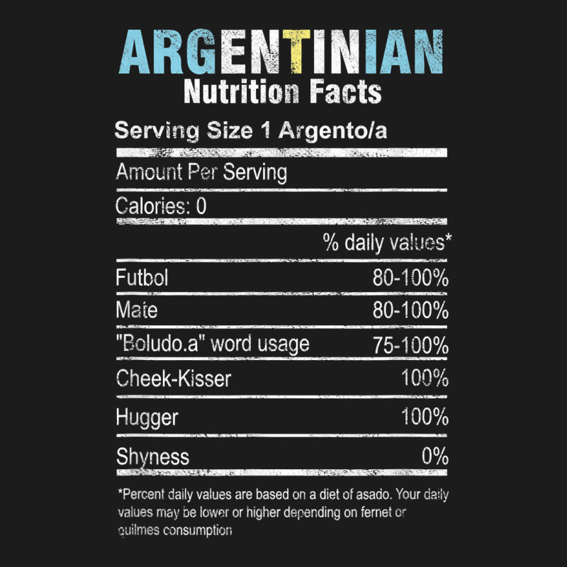 Funny Argentinian Nutrition Facts Argentina Argentine People T Shirt Hoodie & Jogger Set | Artistshot