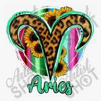 Aries Zodiac Sign Sunflower Leopard Serape Ladies Fitted T-shirt | Artistshot