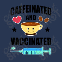 Coffee Lover Caffeinated And Vaccinated Men Denim Jacket | Artistshot