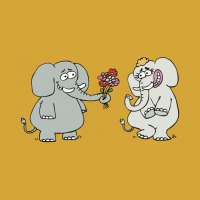 Elephant Gives Flowers To His Lover 01 01 Drawstring Bags | Artistshot