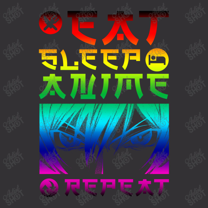 Eat Sleep Anime Repeat Tee Funny Vintage Hoodie And Short Set | Artistshot