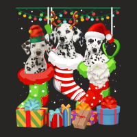 Dalmatian Dog Dalmatian Christmas Socks Funny Xmas Pajama Pet Puppy 49 Ladies Fitted T-shirt | Artistshot