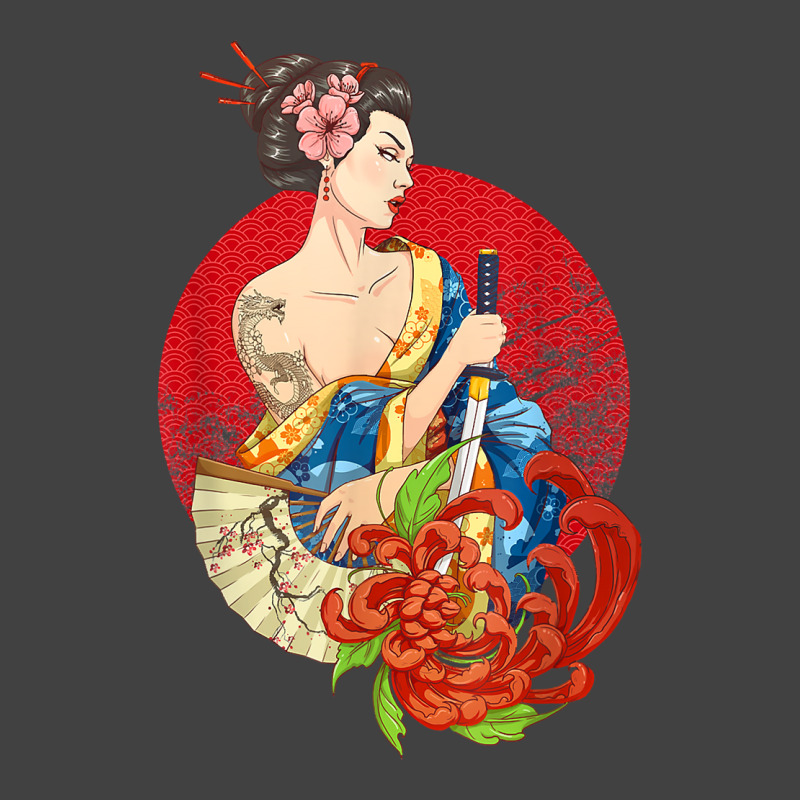 Geisha Girl Katana Sword And Tattoo Of Dragon Japanese T Shirt Vintage T-Shirt by alayziahollars | Artistshot