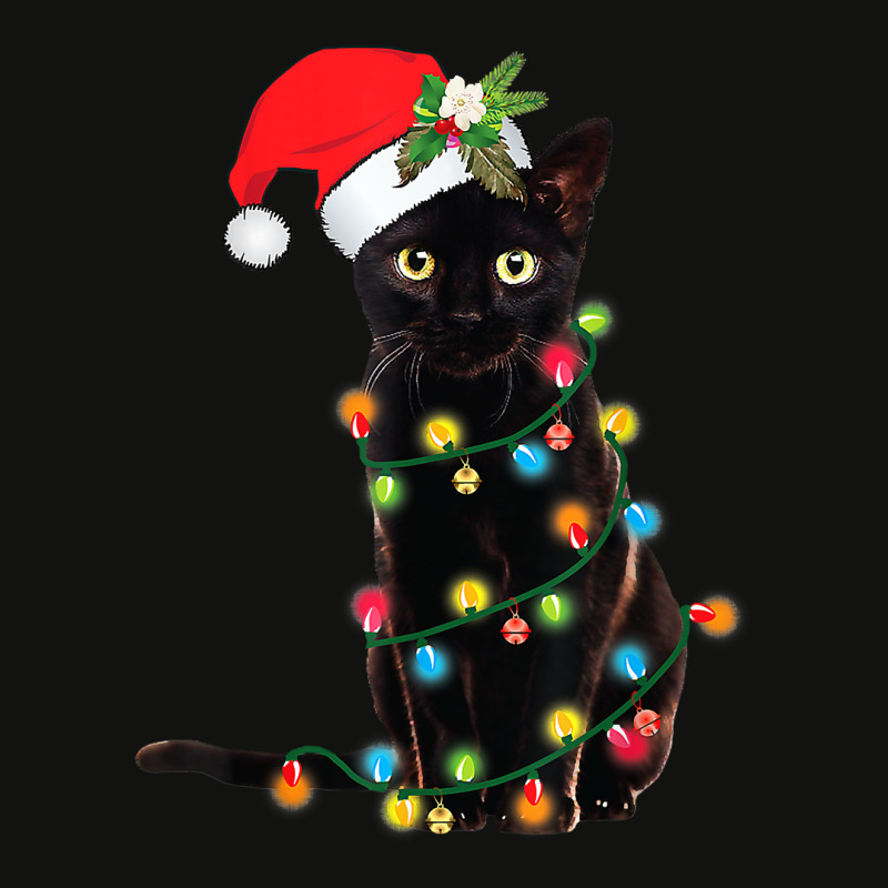 Cat Santa Black Cat Up In Christmas Tree Lights Holiday35 Scorecard Crop Tee by hopelessoon | Artistshot