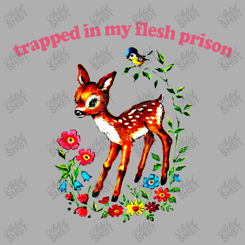 Trapped In My Flesh Prison Retro 80s Style Cartoon Nihilism Design Ladies Fitted T-Shirt by oragumun | Artistshot