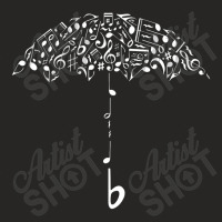 Sound Of Rain Umbrella Of Music Notes Ladies Fitted T-shirt | Artistshot