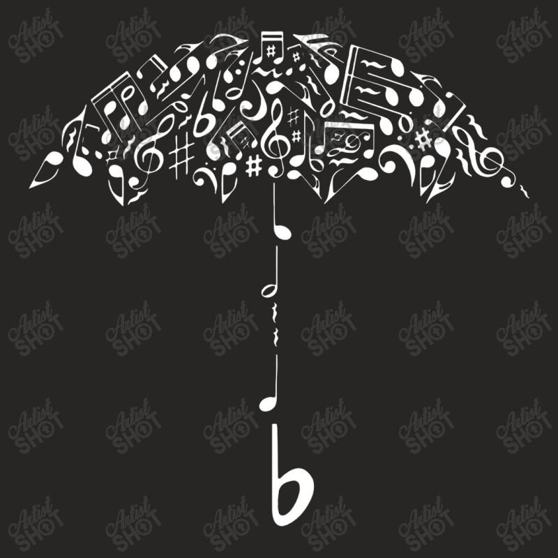 Sound Of Rain Umbrella Of Music Notes Ladies Fitted T-Shirt by sinimain | Artistshot