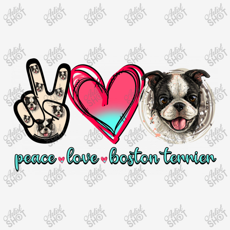 Peace Love Boston Terrier Scorecard Crop Tee by Jasminsmagicworld | Artistshot