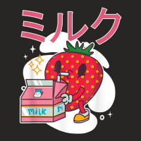 Retro 90's Japanese Kawaii Strawberry Milk Milkshake Carton T Shirt Ladies Fitted T-shirt | Artistshot