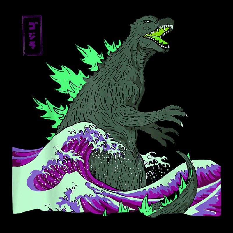 Teamgodzilla The Great Monster Off Kanagawa Green Wave T Shirt Men's 3/4 Sleeve Pajama Set | Artistshot