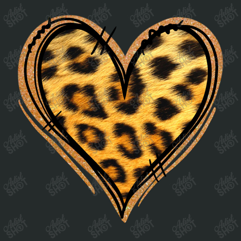 Gold Glitter Leopard Heart Women's Triblend Scoop T-shirt by Jasminsmagicworld | Artistshot