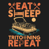 Pontoon Boat Sleep Eat Repeat Tritoon Boat Lovers Idea 10 Boat Boating Classic T-shirt | Artistshot