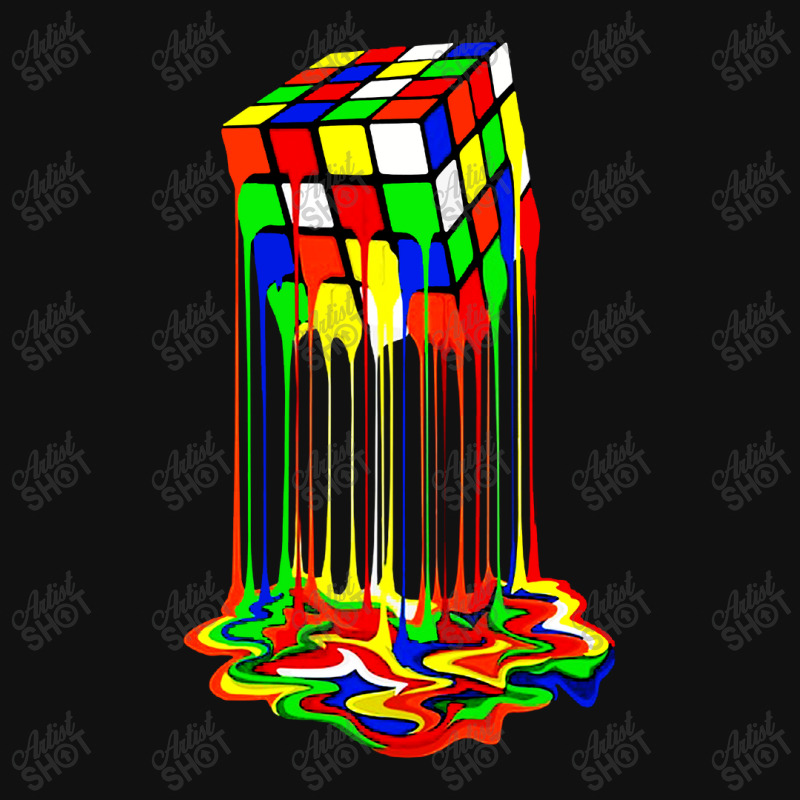 Rainbow Abstraction Melted Rubiks Cube Portrait Canvas Print | Artistshot