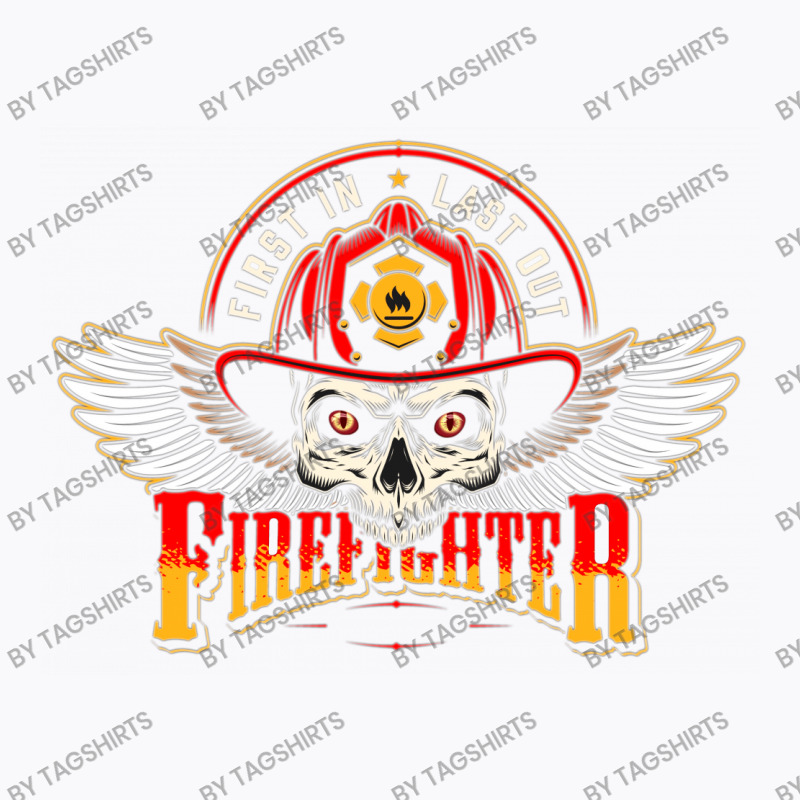 American Motorcycle Firefighter Rescue Skull Custom T-shirt | Artistshot