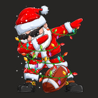 American Football Dabbing Santa Claus Football Christmas Lights Kids D Ladies Fitted T-shirt | Artistshot