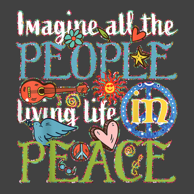 Imagine All The People Living Life In Peace T Shirt Vintage T-Shirt by tandonwelters | Artistshot