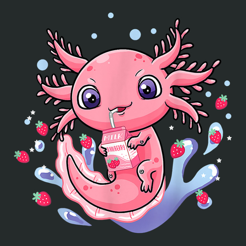 Axolotl Kawaii Axolotl Strawberry Milkshake Cartonss Japanese Anime 17 Women's Triblend Scoop T-shirt by peafowl | Artistshot